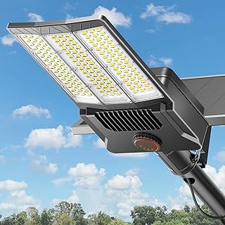 Deepn Solar Lights Outdoor, Solar Street Lights Outdoor 10000W with Motion Sensor IP67 Waterproof Parking Lot Light Commme...