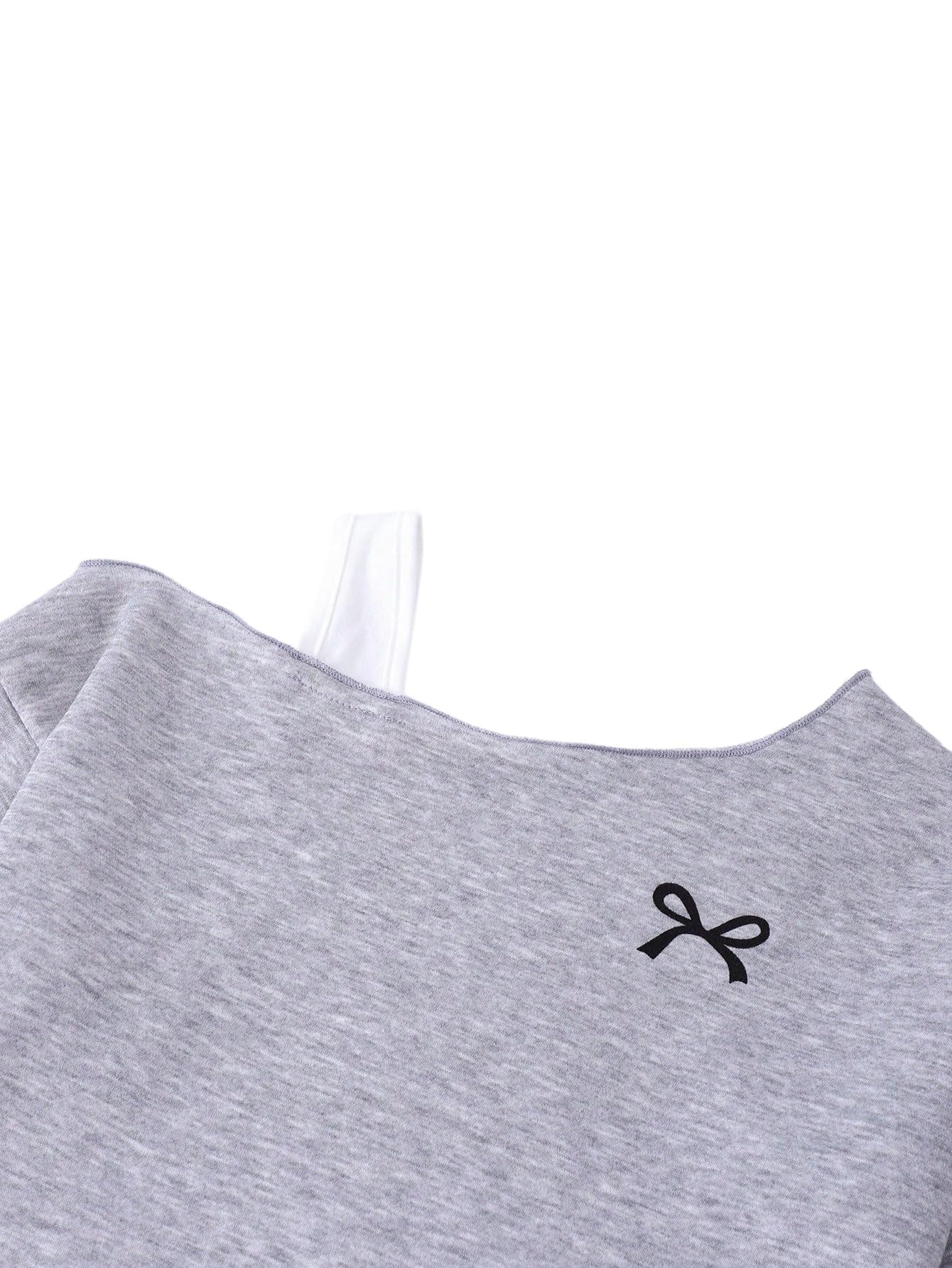 SweatyRocks Sweatshirt Mädchen 122-152 Pullover Teenager Off Shoulder Oberteil Strickpullover Mit Schleife Herbst Outfit Cutecore Langarmshirt