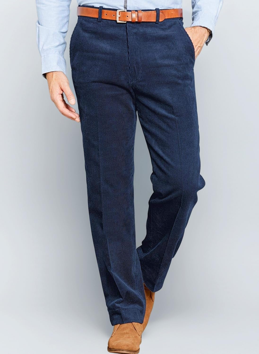Mens Corduroy Trousers Pants Wide Leg Trousers Smart & Comfortable Cotton Trousers for Men Waist Sizes 32” to 60”