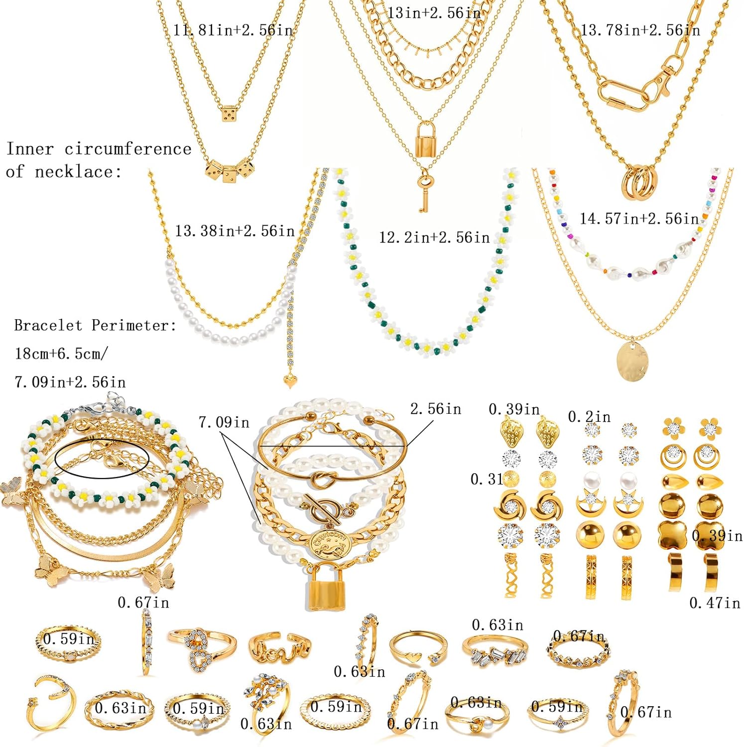 Gold Plated Jewelry Set for Women Fashion Costume Jewelry Necklace Bracelet Earrings Set for Christmas, Valentine's Day, Wedding - Image 6