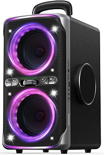 FREEPEAR 240W Party Bluetooth Speaker: Deep Bass, Dazzling Lights, IPX4 Waterproof, 15H Battery, TWS Pairing for Home Outdoor Pool Parties