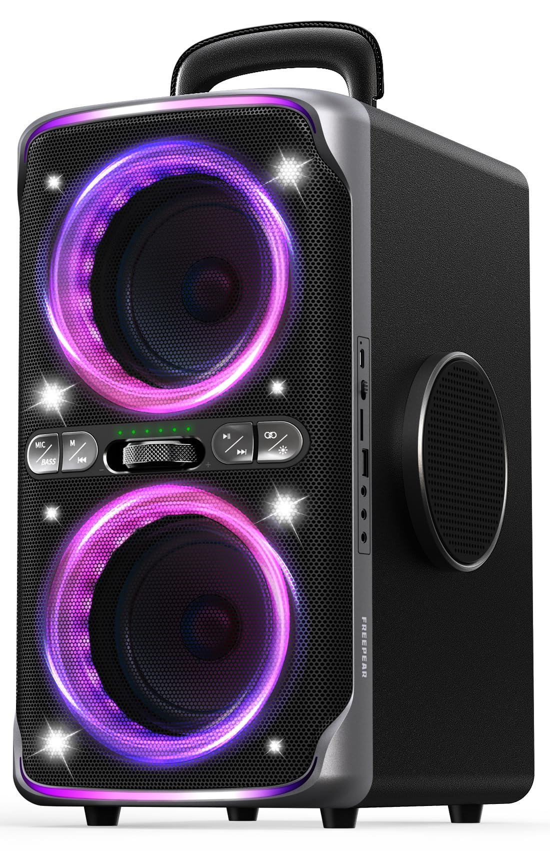 FREEPEAR Party Bluetooth Speaker - 240W Peak Loud Speaker, Dazzling Light Show, Deep Bass, IPX4 Waterproof, 15H Battery, TWS Pairing, BT 5.3 Wireless,