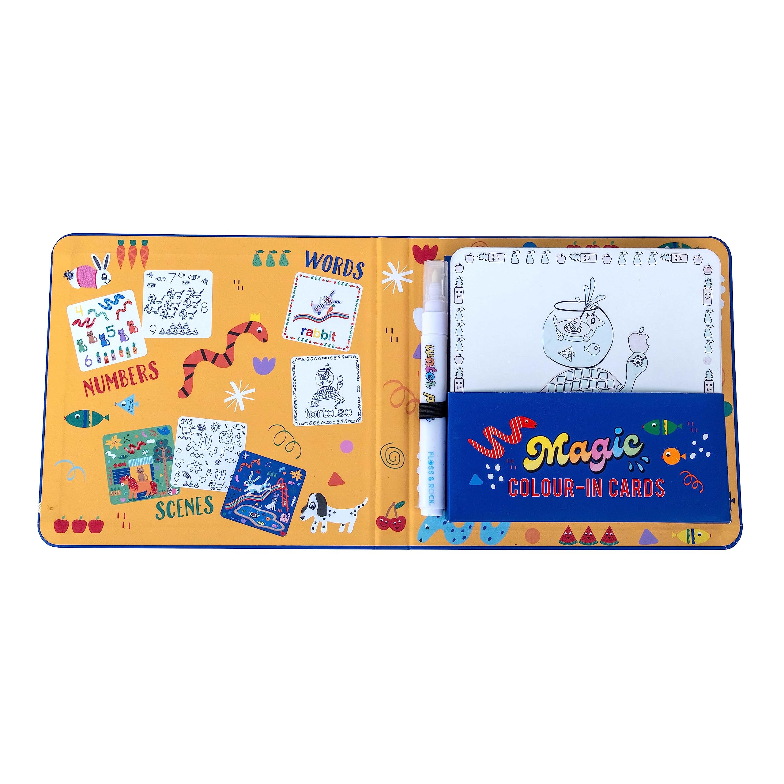Floss & Rock - Magic Colour Changing Water Cards - Pets Theme, 10 Reusable Cards and Water Pen - Mess Free Colouring Set for Age 3+, FSC Certified, Printed with Soy Inks โ image 1