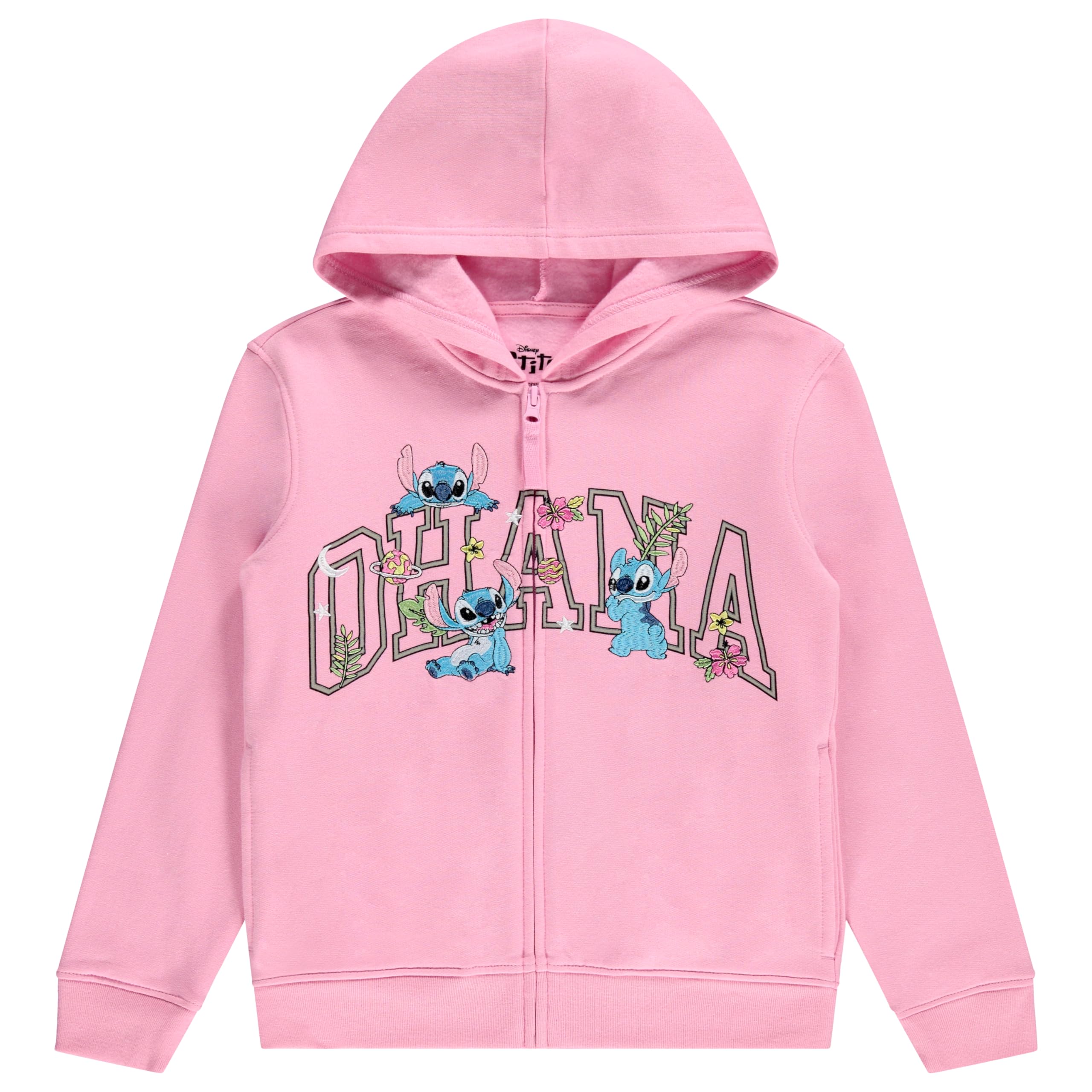 Disney Lilo & Stitch - Sudadera con capucha y cremallera para niñas pequeñas y grandes, tallas 4-16