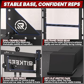 RitKeep PMAX-4750 Smith Machine with Jammer Arms and Leg Press Board, Adjustable 1:1 and 2:1 Pulley Ratios, 1800 LB Capacity,Multi-Function Commercial and Home Gym Equipment for Strength Training
