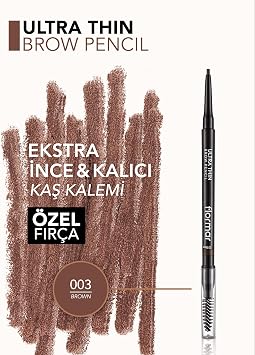 Flormar Tx Kaş Kalemi & Fırçası - Ultra Thin Brow Pencil - 003 Brown - 8690604572120 Tex Yeni Model Dese
