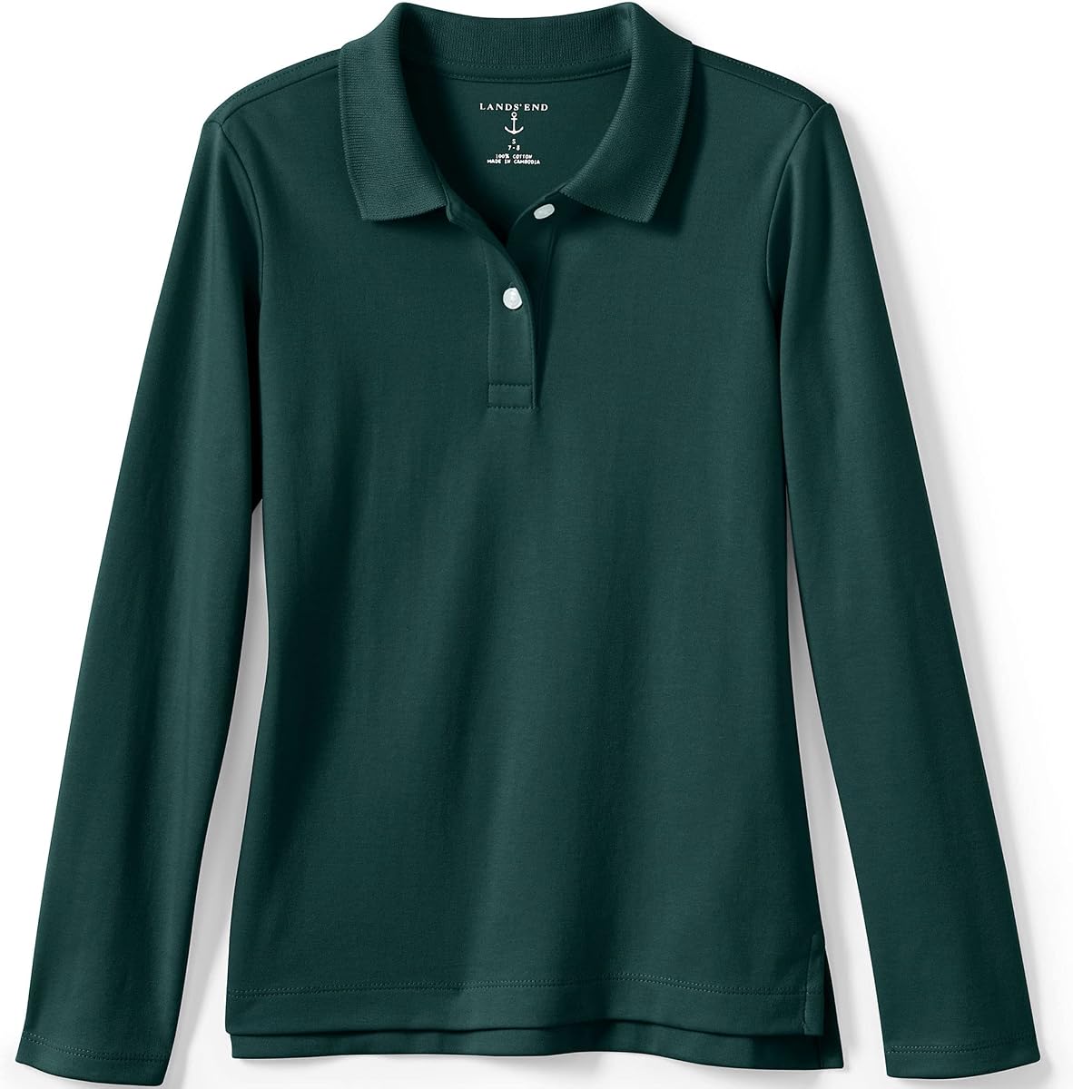School Uniform Girls Long Sleeve Feminine Fit Interlock Polo Shirt