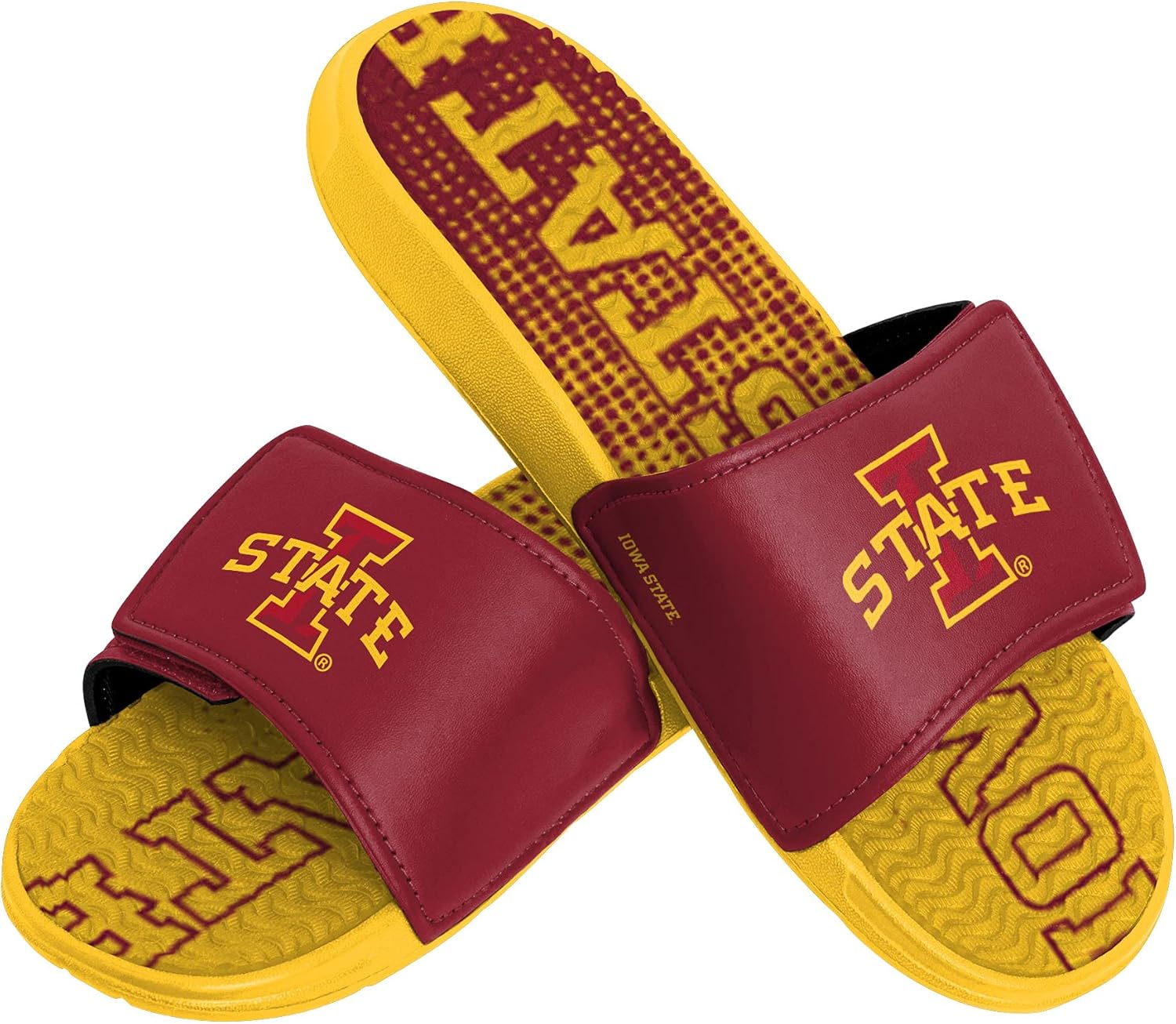 FOCO Iowa State Cyclones NCAA Mens Gradient Wordmark Gel Slide - S