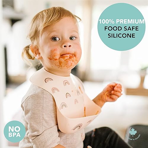 Miniatura 5 de Loulou Lollipop Babero de alimentación de silicona suave e impermeable para bebés y niños pequeños