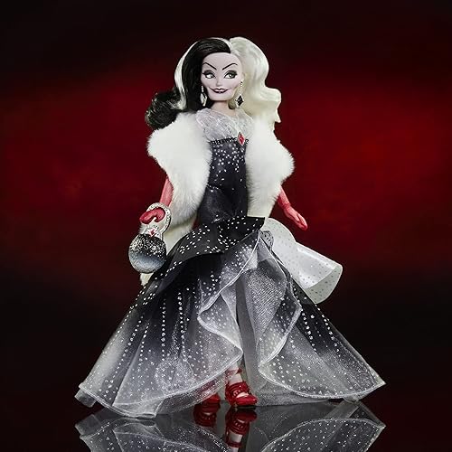 Miniatura 4 de Disney Princess Style Series Cruella De Vil, Muñeca de moda de estilo contemporáneo con accesorios, juguete coleccionable para niñas de 6 años en