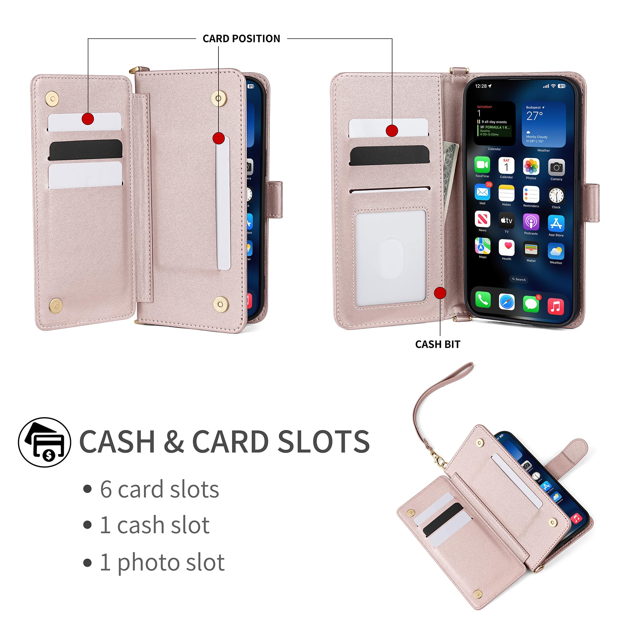Étui Portefeuille Pour Xiaomi Poco F7 - Cuir PU, Rabat Magnétique, Poches Cartes, Support Pliable - Vert