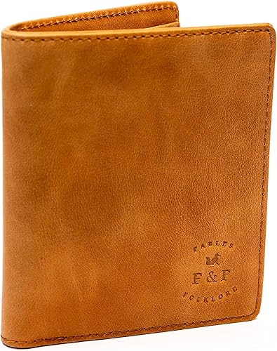 Cartera de cuero plegable para hombre diseño delgado protección RFID tarjetas y sección de efectivo modelo Steinbeck No 1 Ajustado Minimalista