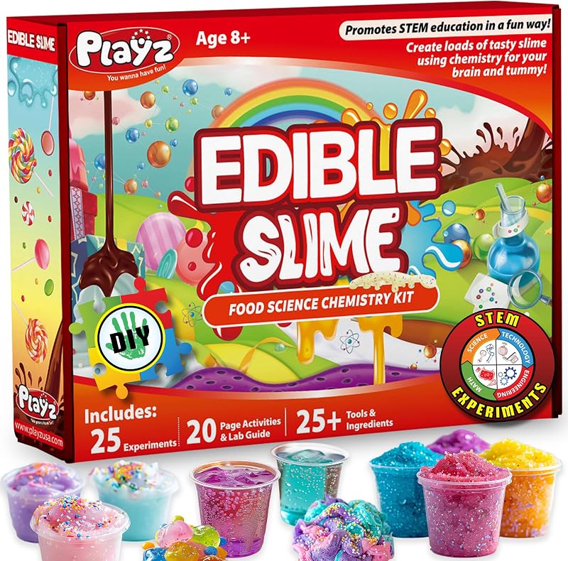 Kit para hacer dulces comestibles de limo para niños de 8 a 12 años con más de 25 diversión | Experimentos científicos, kit de química DIY para niños Rock, Gummy, Chocolate, fabricante de dulces duros, juguetes STEM/regalo para niñas y niños