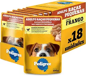 Pack Ração Úmida Pedigree Sachê Frango ao Molho para Cães Adultos de Raças Pequenas 100 g - 18 unidades