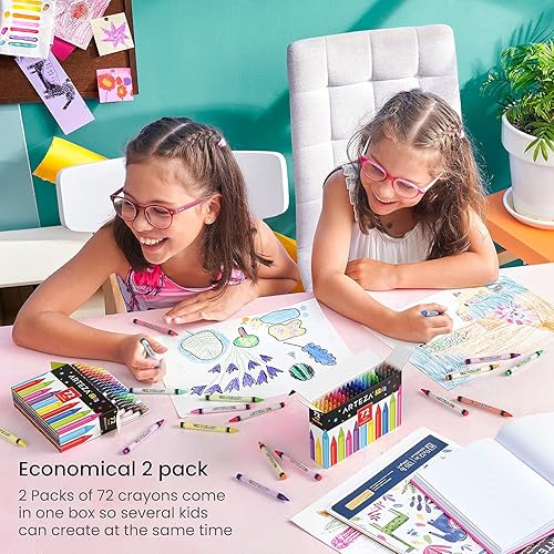 Miniatura 5 de Arteza Kids Crayones para niños pequeños, 216 unidades, 6 paquetes de 36 colores de cera vivos, tamaño regular