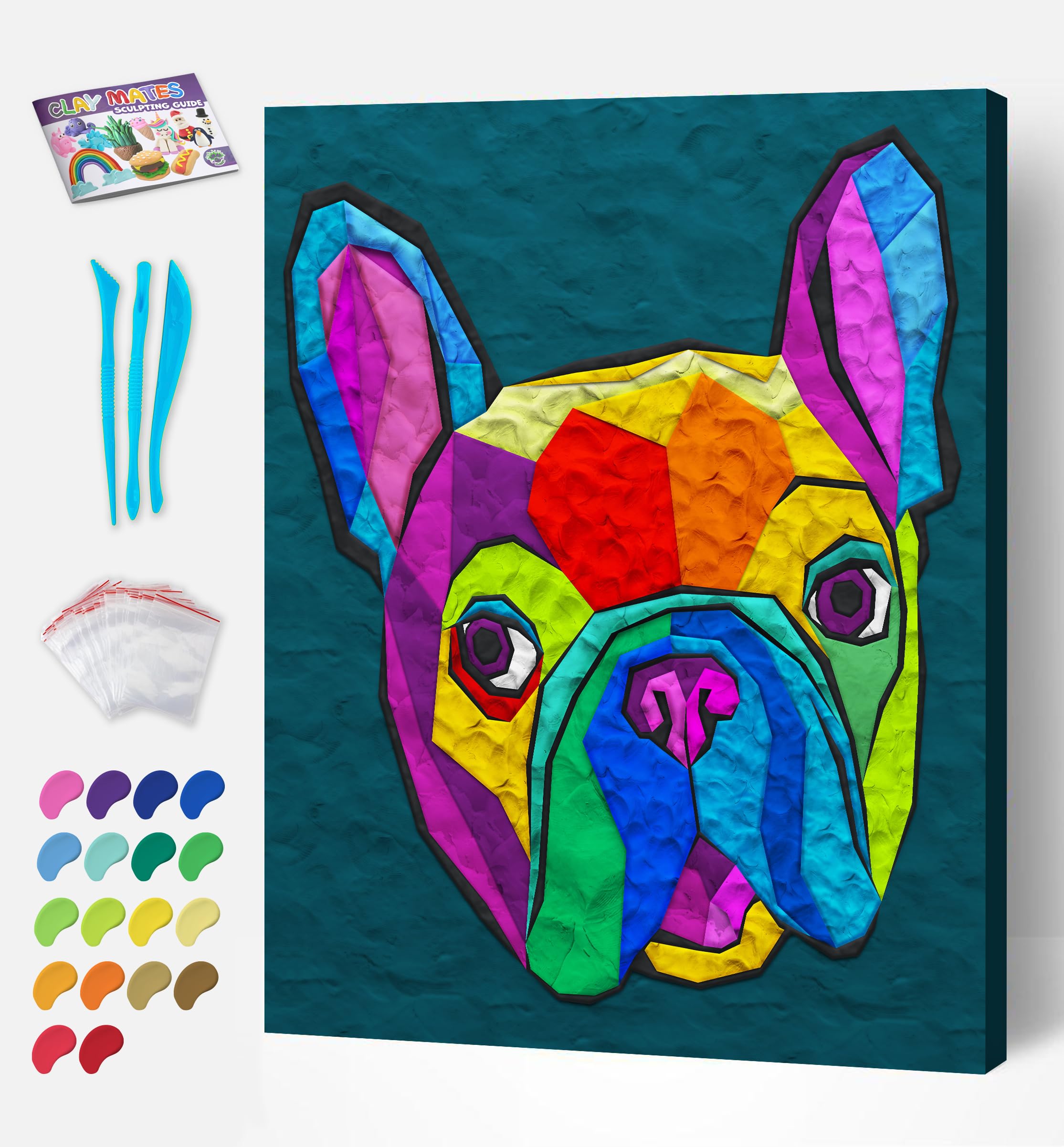 Mess-Free French-Bulldog Clay Painting Kit, Air Dry Clay Modelling Kit - Image 2