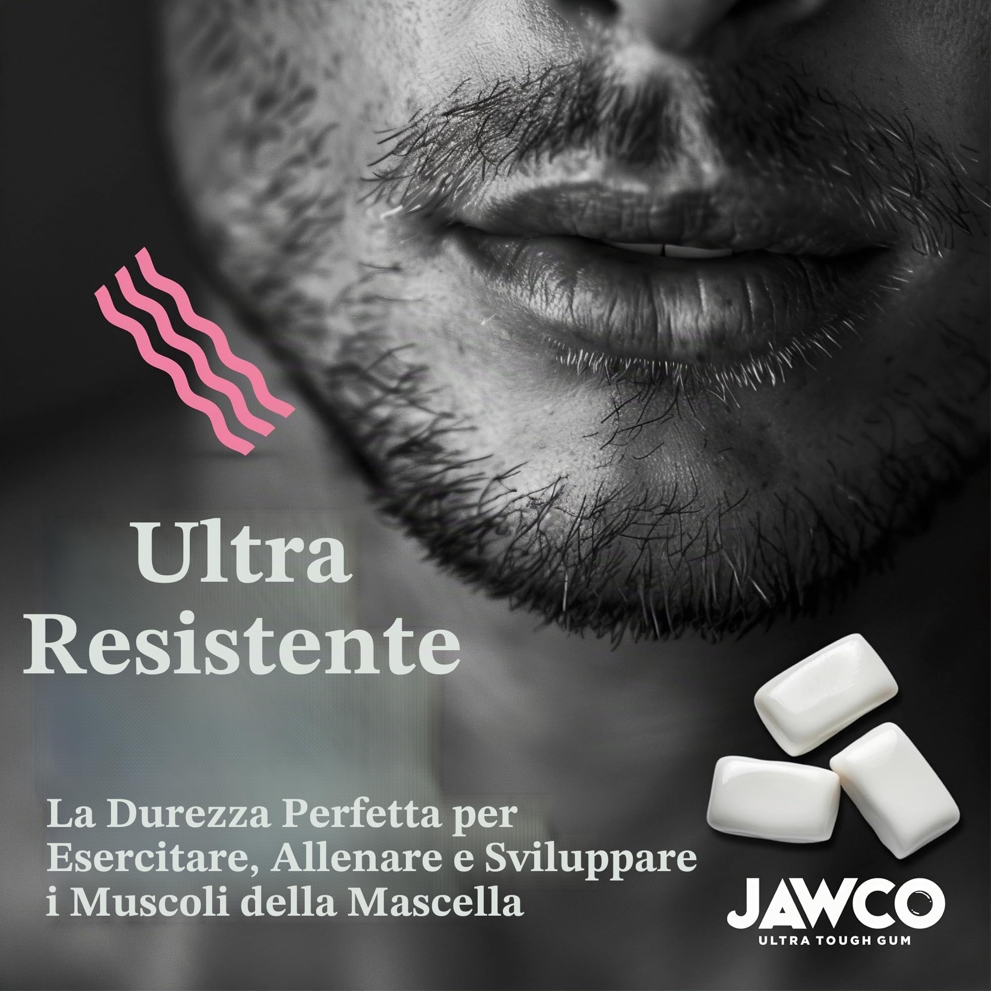 Gomma da masticare JAWCO Ultra-resistente per il contorno della mascella | Ottieni un contorno della mascella più forte e squadrato | Gomma dura per l'allenamento della mascella | Cesella, scolpisci