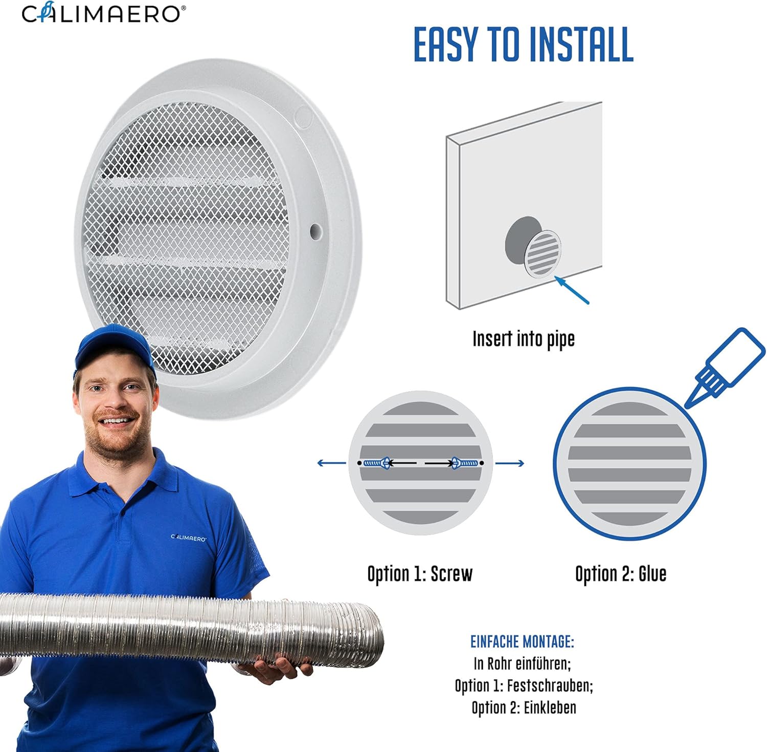 calimaero® WSGG Louvre Air Vent Covers for Walls 80mm - Image 5