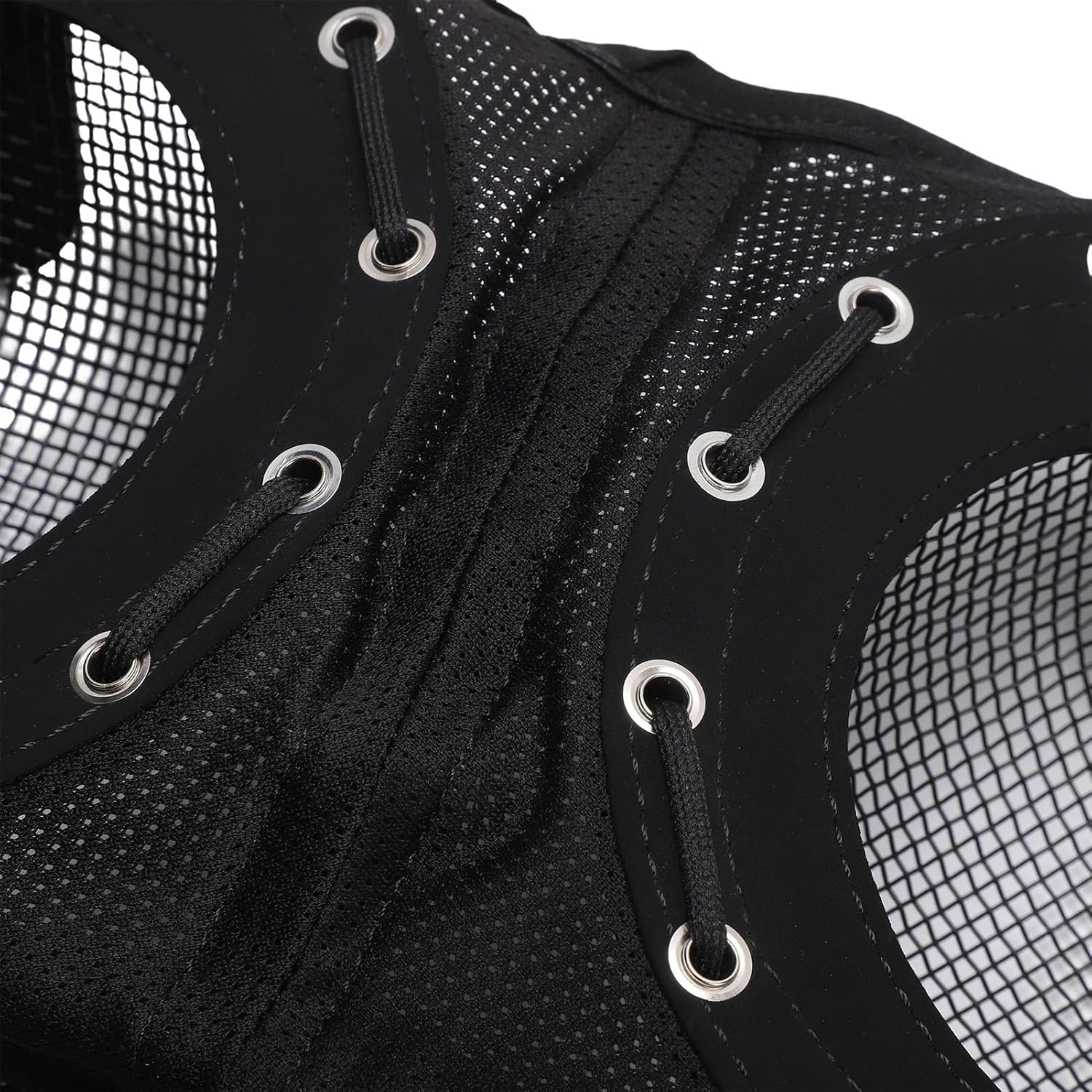 Horse Fly Mask, Stretchable Steel PU Eye Protection Windproof Sandproof Protective Net Adjustable Horse Eye Cover Enhanced Focus for Harness Supplies