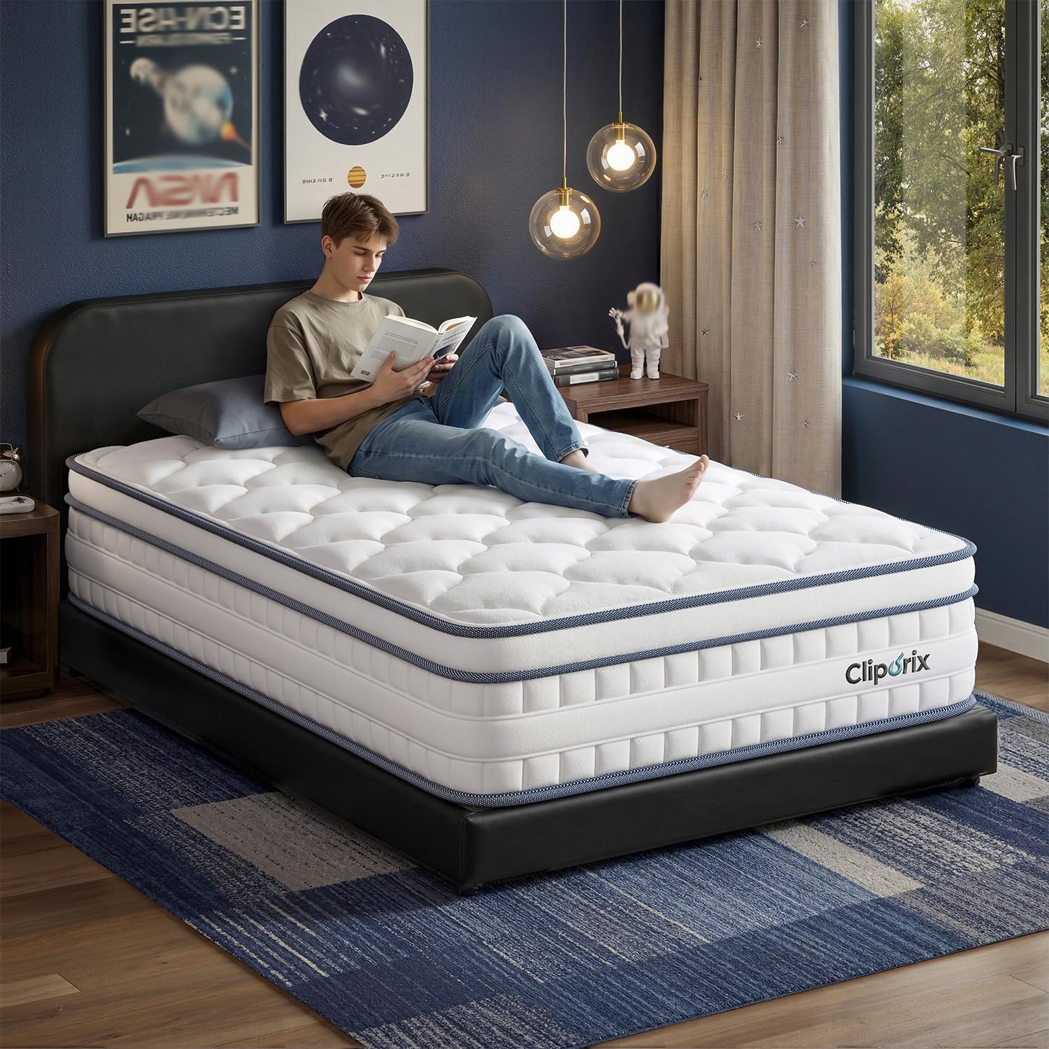 Cliporix 3ft Single Mattress, 26cm Hybrid 1000 Pocket Spring & Memory Foam Mattress, Orthopaedic Medium Firm for Pressure Relief, Teens Bedroom Dormitory, 100 Night Trial (90x190x26cm)