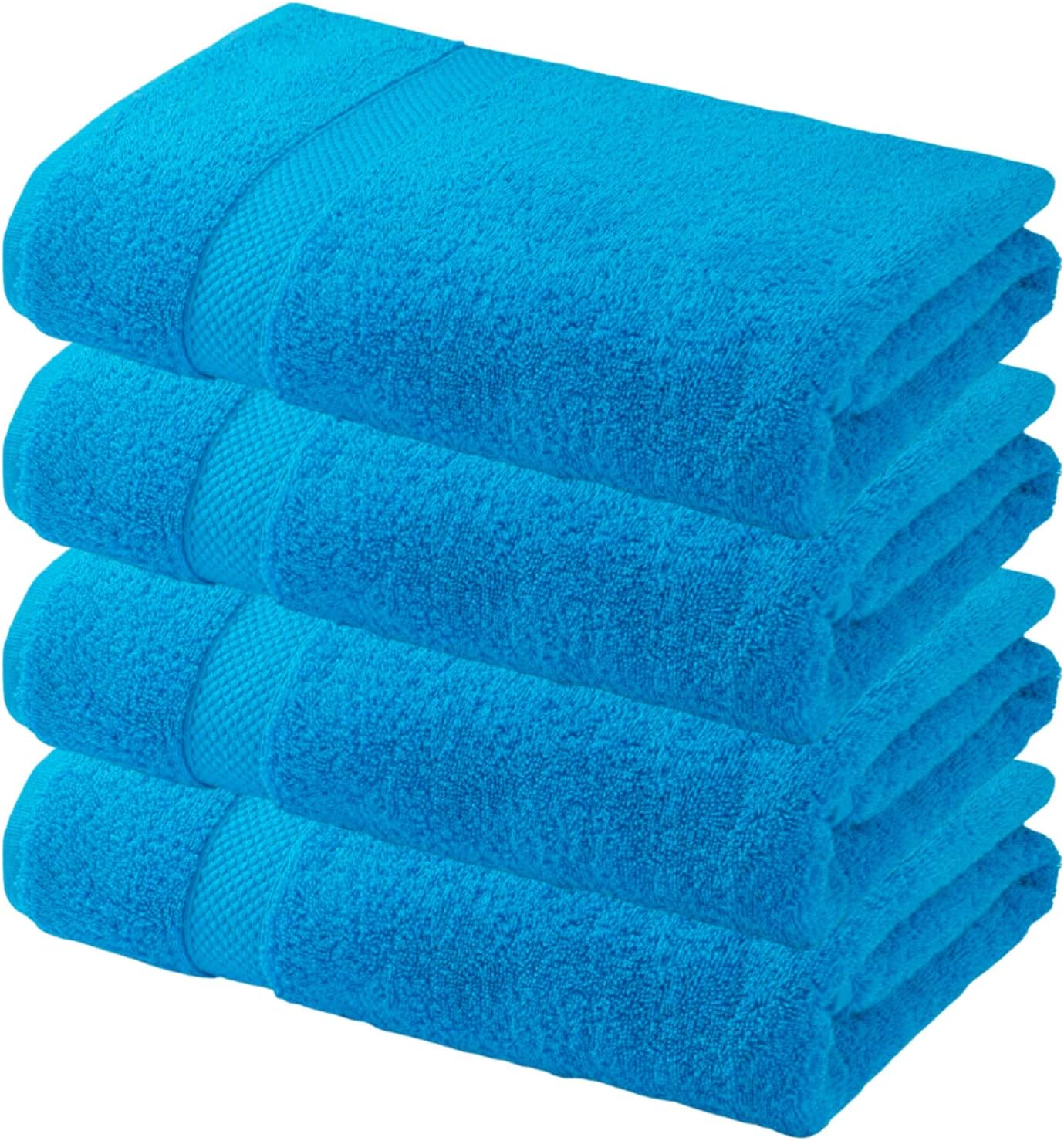 6-Piece Towel Set Turkish Cotton, Contains 2 Bath Towels, 2 Hand Towels, 2 Wash Cloths -Highly Absorbent Towels for Bathroom, Hotel, Gym & Spa (6-Piece, White)