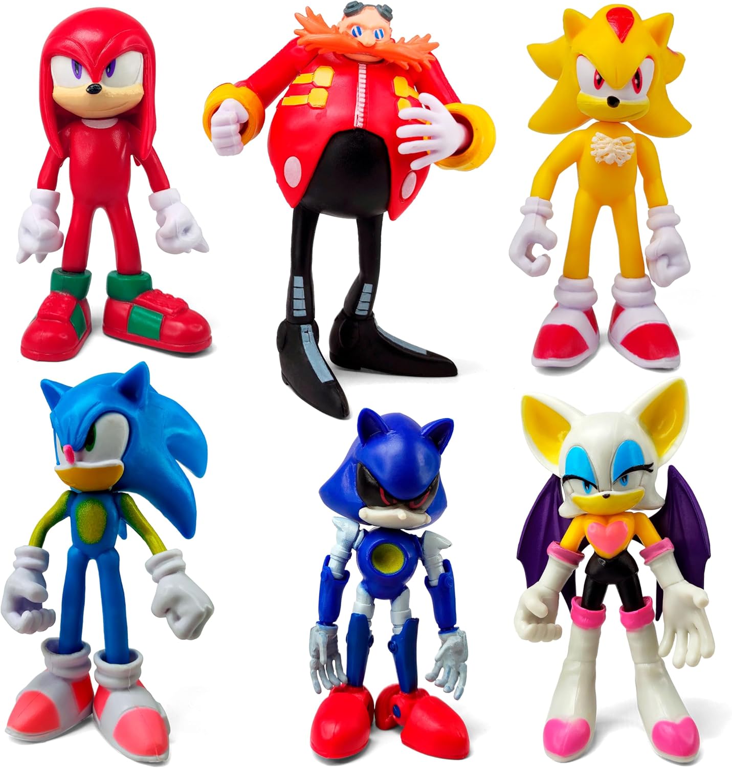 Sonic The Hedgehog Big Action Figures (Set of 6 pcs), Toy, Children’s Birthday Cake Decoration Party Supplies Cake Topper