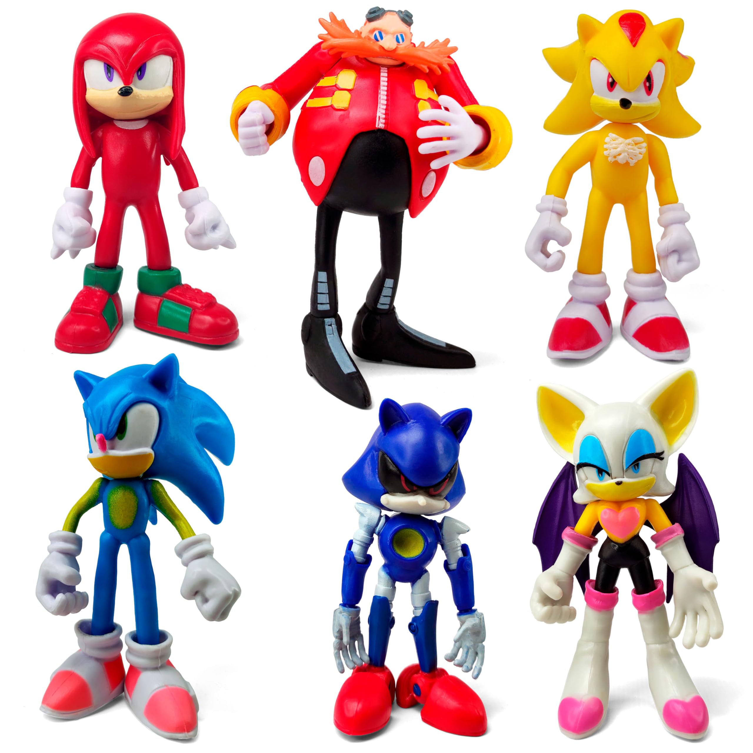 Photo 1 of Toysvill Sonic the Hedgehog Big Action Figures (Set of 6 pcs), Collection Toys, Birthday Cake Decoration Party Supplies Cake Topper
