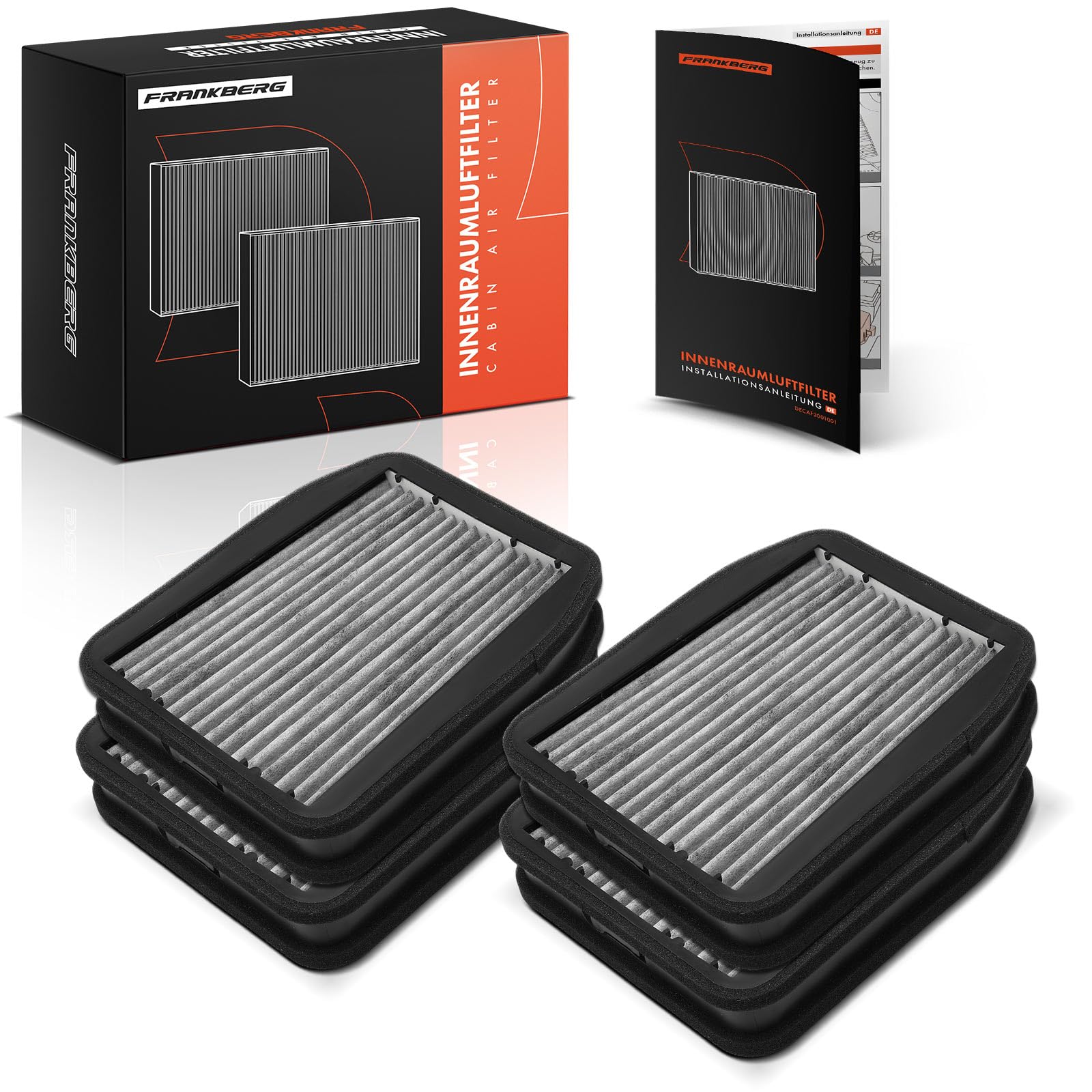 Frankberg 4 filtros de aire de cabina filtro de polen con carbón activado | Compatible con: Clase E W211, Chasis/plataforma plana Clase E VF211, Clase E Modelo T S211