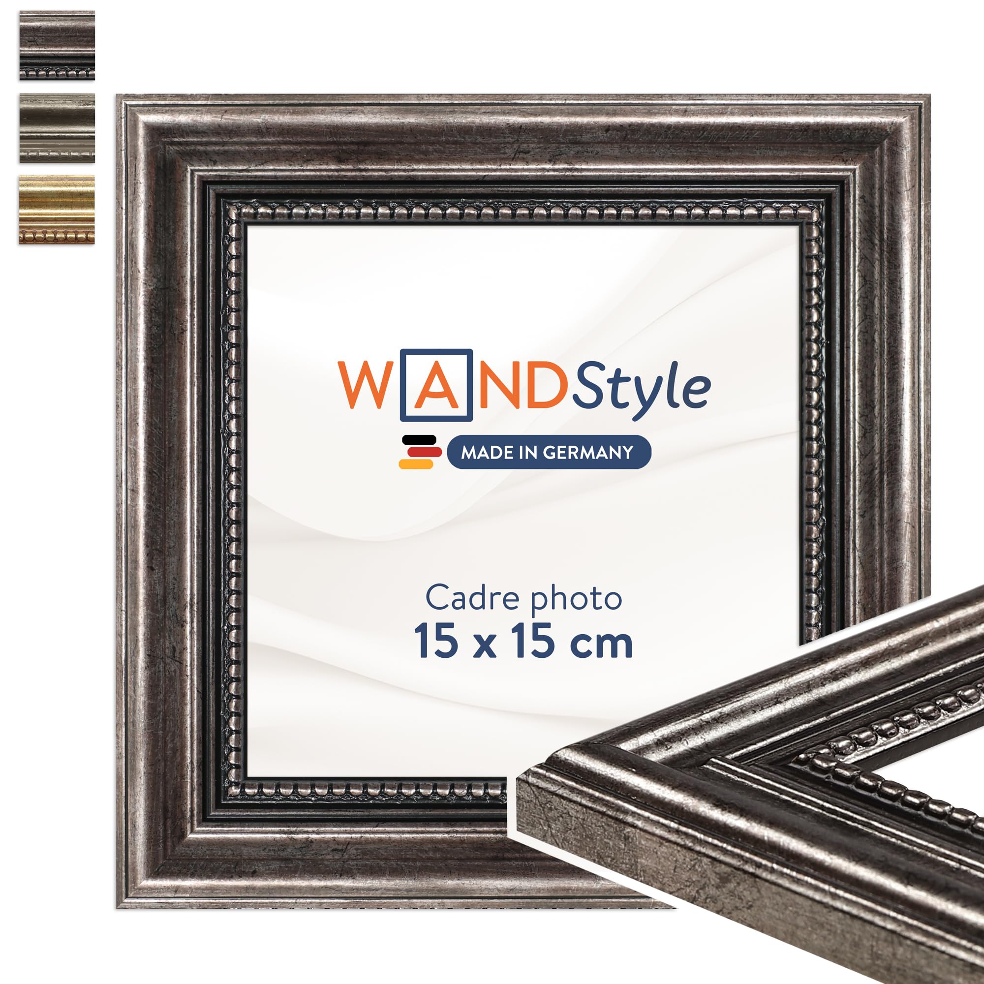 Cadre photo bois vintage encadrement tableau 15x15 cm mural H450