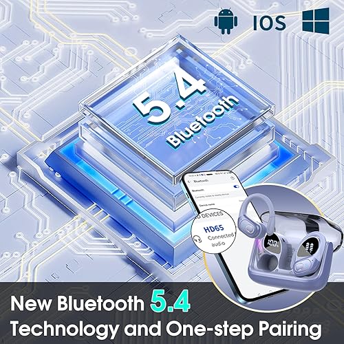 Miniatura 54 de Auriculares inalámbricos 75 horas Bluetooth 5.4 para deporte, auriculares Bluetooth 2025 con graves profundos, cancelación de ruido con micrófono,