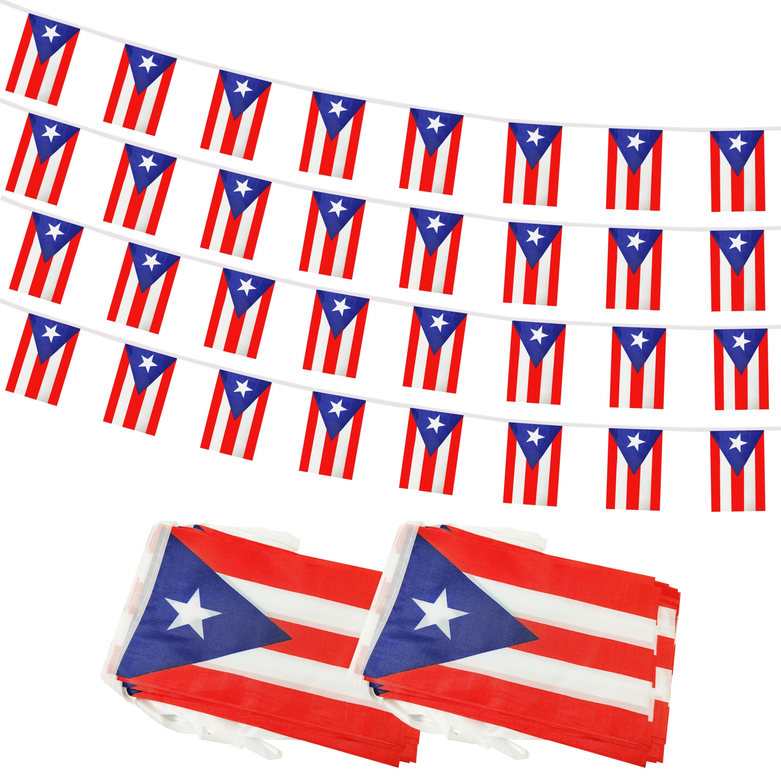 100 Feet Puerto Rico Banner Flag String, Puerto Rico Mini Flag Small Banner For Party Shops And Bars Decorations Outdoor Deco