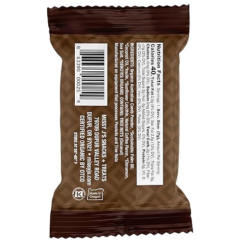 Miniatura 3 de Missy J's Mini bocados de algarrobo oscuro sin endulzar, paquete de 15 mini bocados de algarrobo vegano, sin gluten, perfecto para aperitivos y