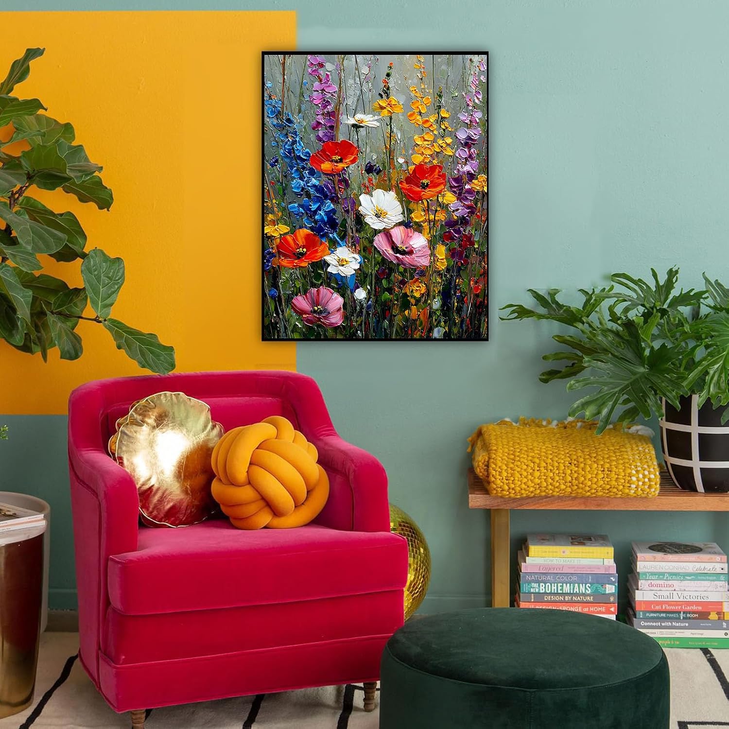HITO Wildflowers Paint by Numbers Kit for Adults 16x20 Inch Frameless image 3