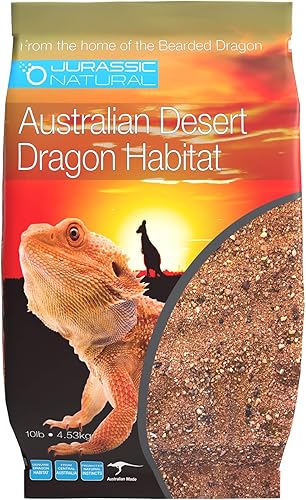 Jurassic Natural - Sustrato natural de hábitat de dragón del desierto australiano para dragones barbudos y otros lagartos, rojo, 10 libras