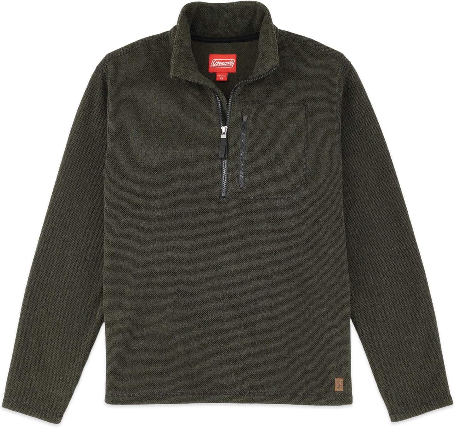 Coleman Men's Quarter Zip Pullover Knit Long Sleeve Sweatshirt with Zippered Chest Pocket and Stand-Up Collar - Image 5