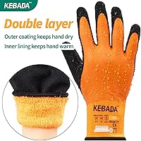 Vista 3 de Kebada T1 Guantes de trabajo impermeables de invierno para hombres y mujeres, Guantes de trabajo aislados para hombres clima frío, Guantes