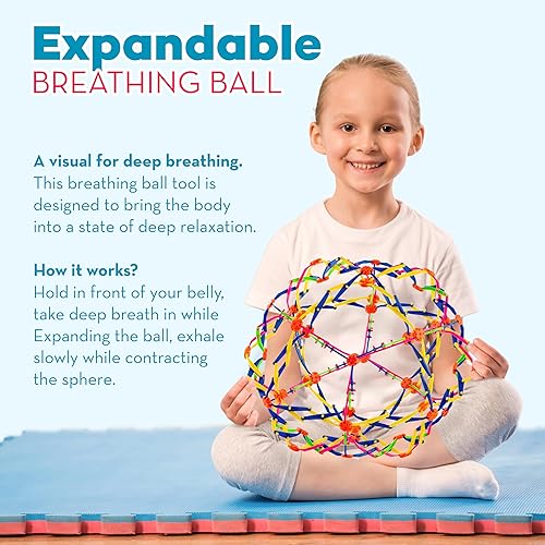 Miniatura 2 de 4E's Novelty Esfera de bola de respiración expandible (paquete de 4) juguete para niños para aliviar el estrés, juguetes para ansiedad, yoga,