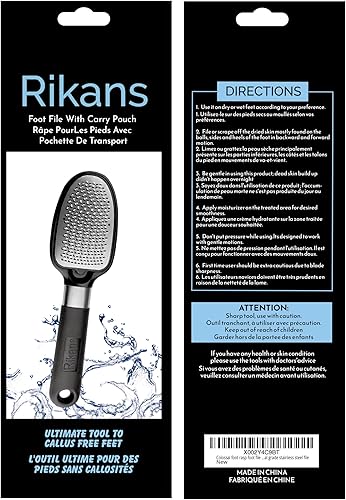 Miniatura 6 de Rikans Lima de pie para pies, raspador de callos removedor de piel muerta, limpiador de pies de doble cara, herramienta de pedicura para el cuidado