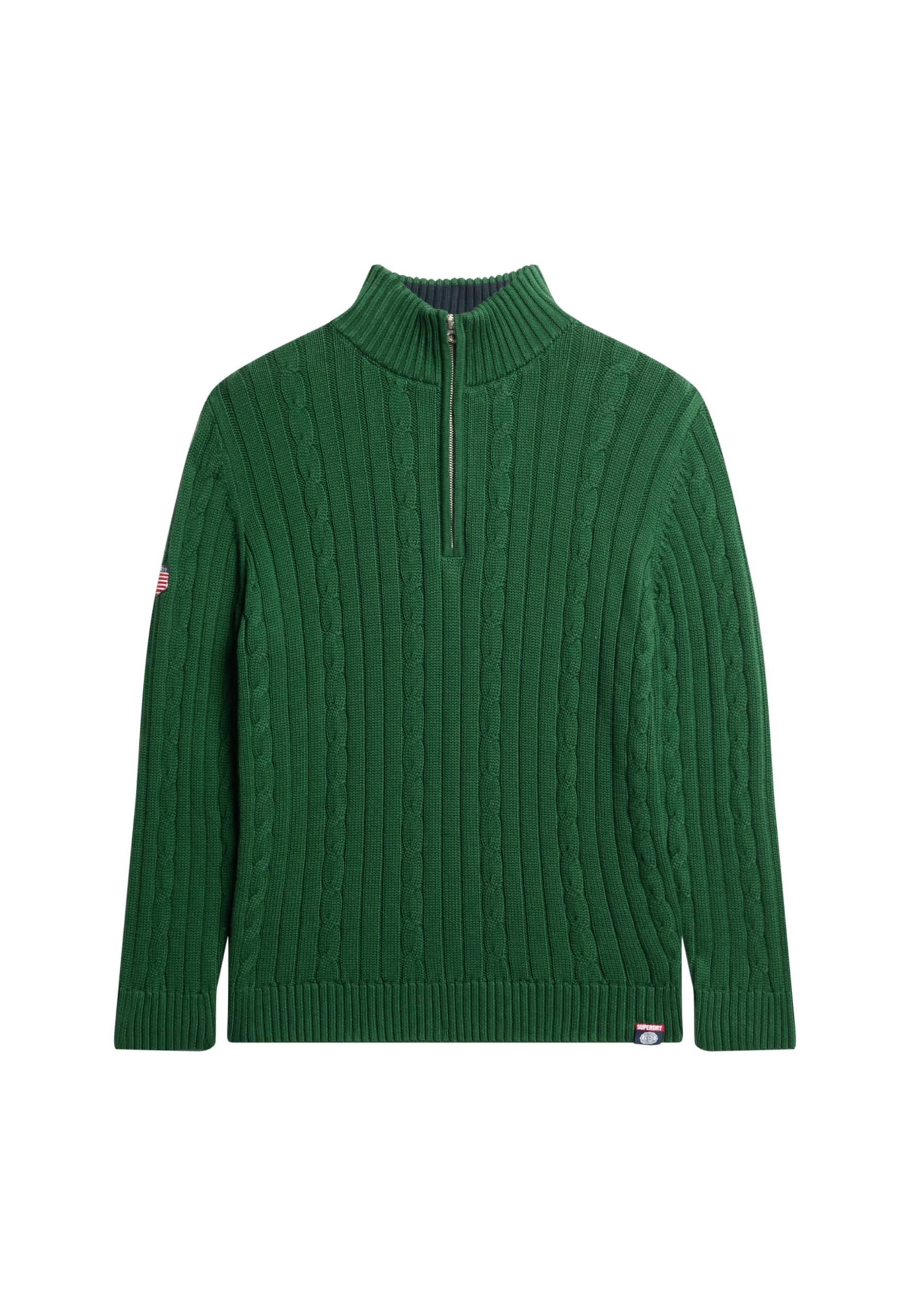 Superdry Women's Forest Green Knitted Rugby Henley Sweater, 10