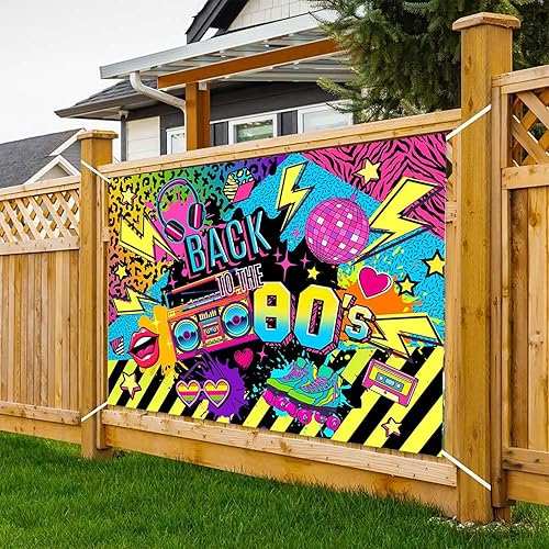 Miniatura 4 de Mocsicka Telón de fondo de los años 80, decoraciones de fiesta de los años 80, Hip Hop Back to the 80, fondo retro para radio, graffiti, decoración