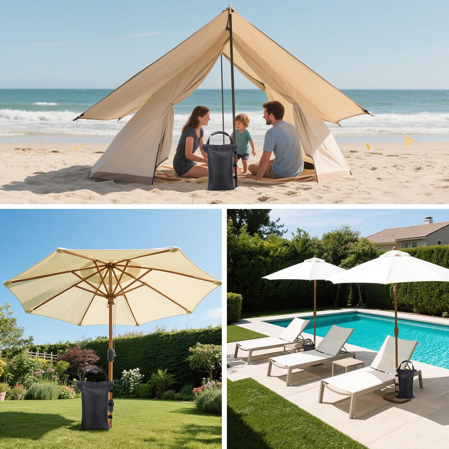 Heavy Duty Canopy Weights Set of 4, Waterproof Sand Bags for Canopy Legs, Pop up Tent Weights with Handle Ideal for Outdoor Canopies, Gazebos and Umbrellas (Sand Not Included)