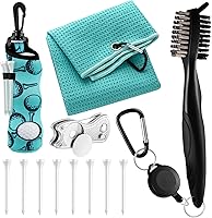 Vista 27 de Liliful Kit de Accesorios de Golf de 12 Piezas, Incluye Bolsa para Pelotas de Golf con Gancho, Toalla, Tees, Marcador de Pelota Magnético