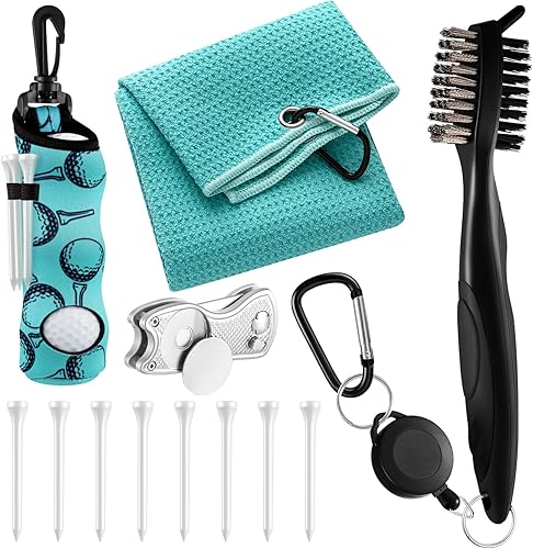 Miniatura 27 de Liliful Kit de Accesorios de Golf de 12 Piezas, Incluye Bolsa para Pelotas de Golf con Gancho, Toalla, Tees, Marcador de Pelota Magnético