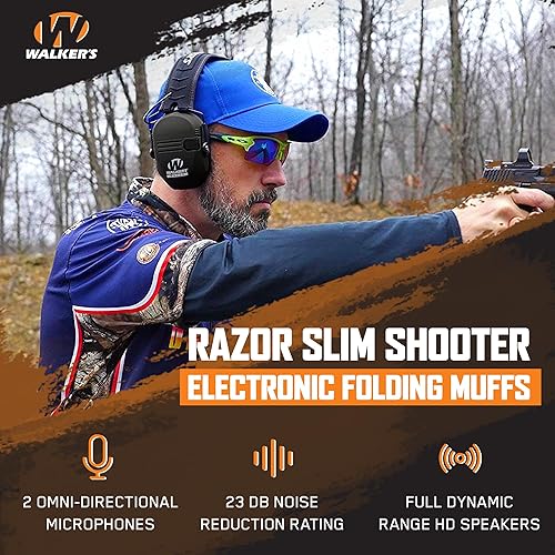 Vista 37 de Walker's Razor Slim Shooter Electronic Hunting Orejeras de protección auditiva plegables Razor Slim Verde Patriot,Flat Dark Earth,Tierra oscura
