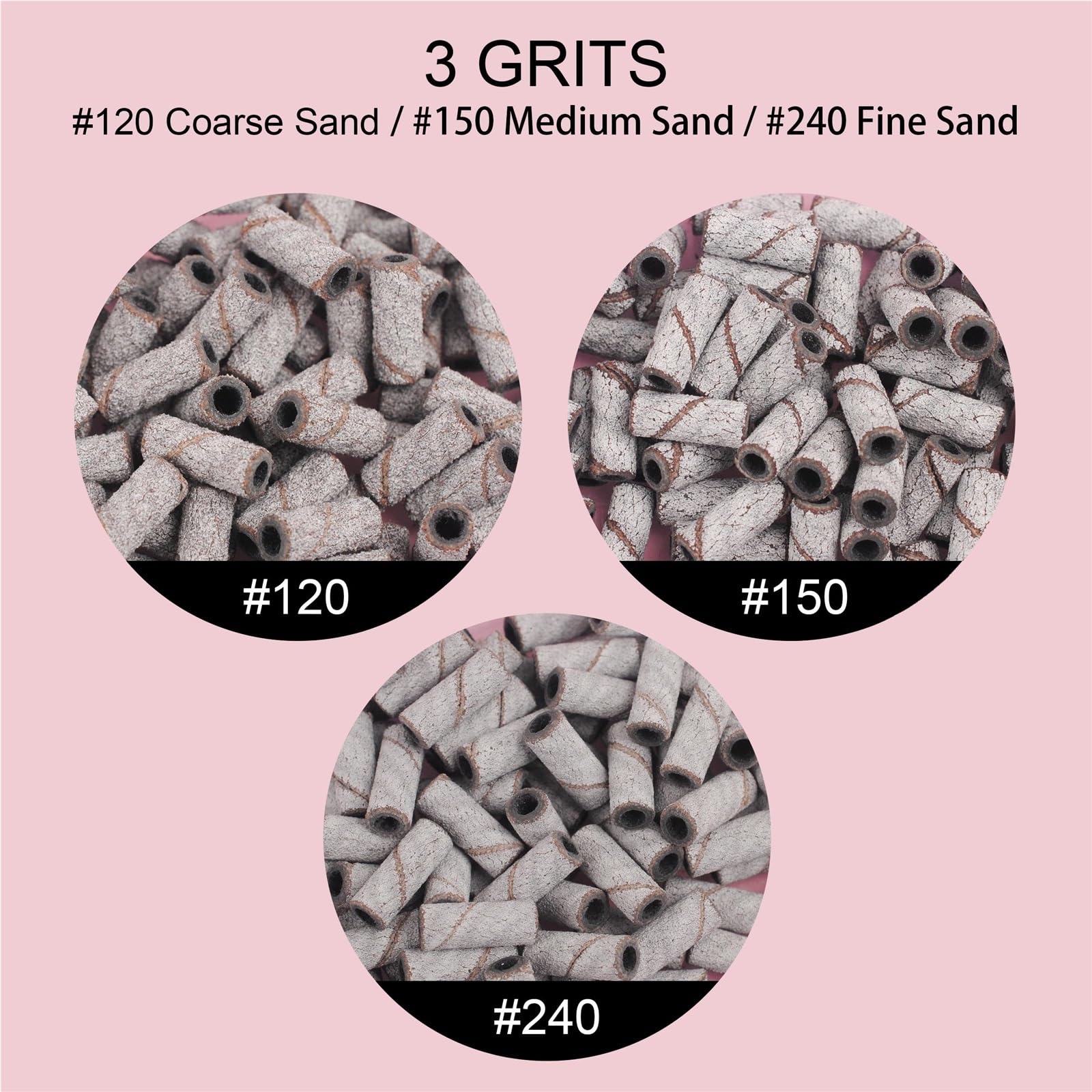 Fresas Torno Para UñAs Brocas for uñas de acero inoxidable, mandril, herramienta eléctrica for accesorios manicura para Manicura(100pcs Grits120)