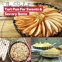 Vista 7 de Sartén para tartas de 11 pulgadas, parte inferior extraíble, de acero al carbono, resistente al óxido y a la temperatura, 550-600 °F, antiadherente