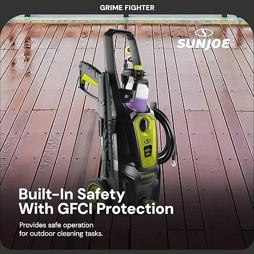 Miniatura 9 de Sun Joe Lavadora eléctrica a presión con cañón de espuma y varita de extensión, 1600 PSI (certificado PWMA), 1.1 GPM, motor de 13 amperios, máquina