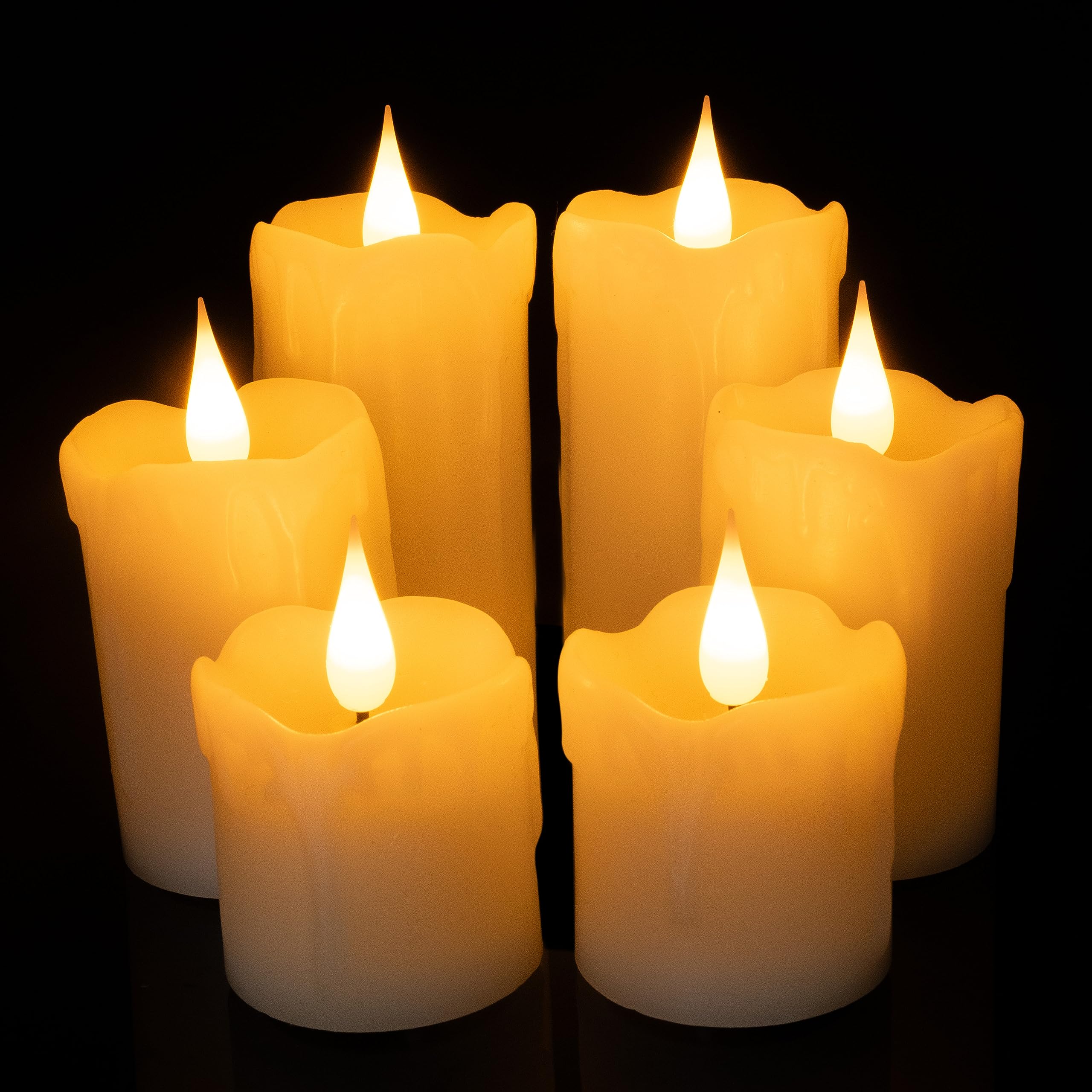 Da by Candela LED Alimentazione a batteria Candele a lume di tè 5cm 7.5 cm 10 cm set 6 pezzi