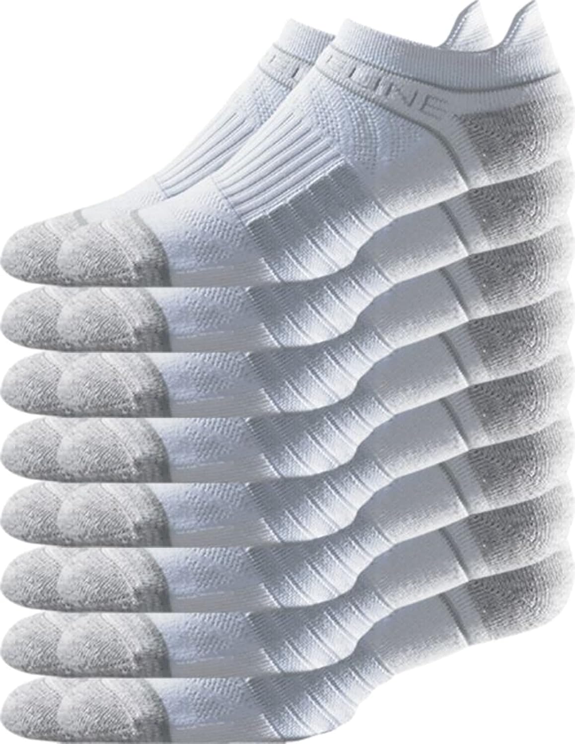 Strideline ベーシック ローカットソックス | 4層糸パディング、ダイレクトコンプレッションとゾーンクッション、8枚パック