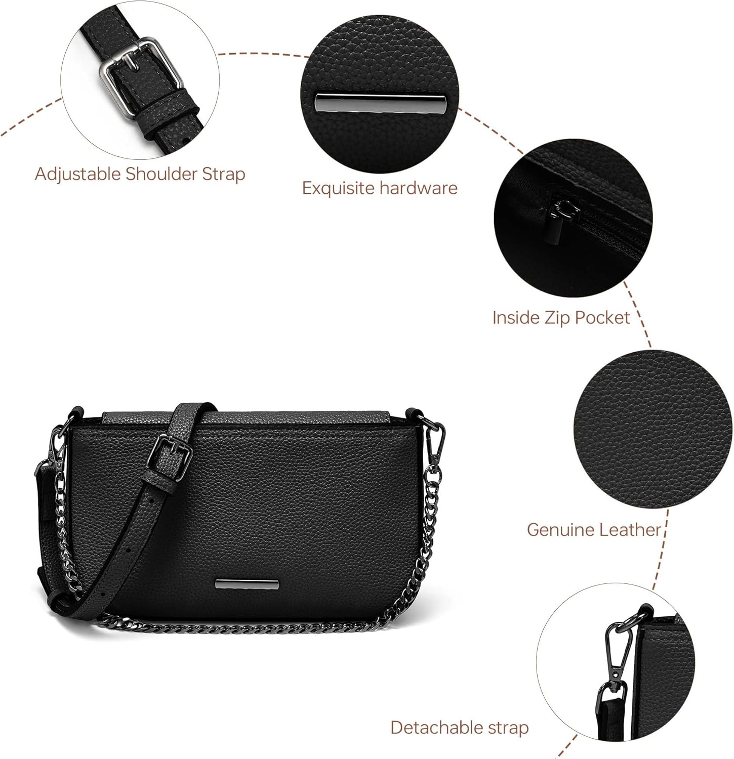 Small Crossbody Bags for Women Leather Crossbody Handbags Cute Crossbody Purse with Adjustable Strap